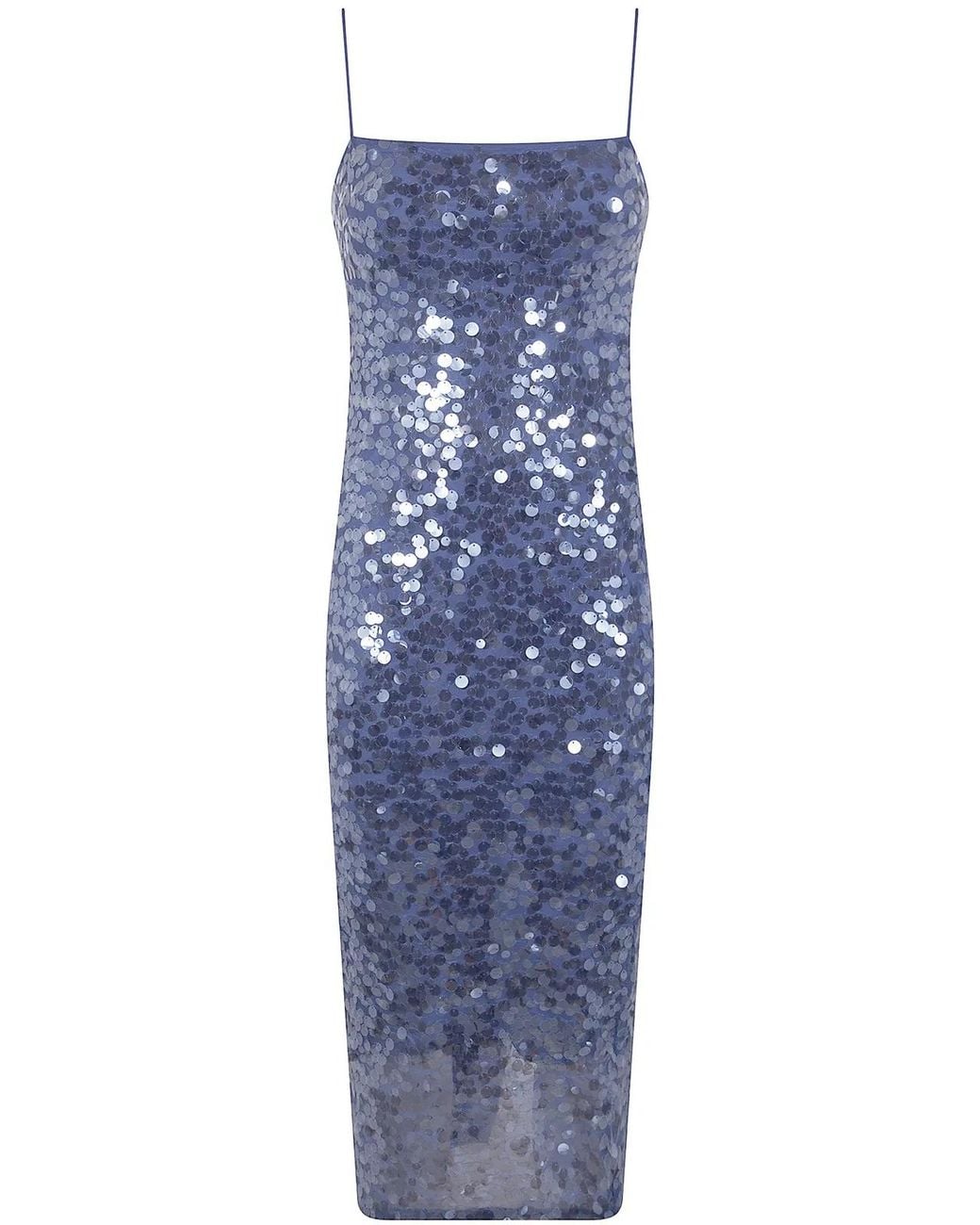 Ralph Lauren Blue Woven Slip Dress" Midi Dress