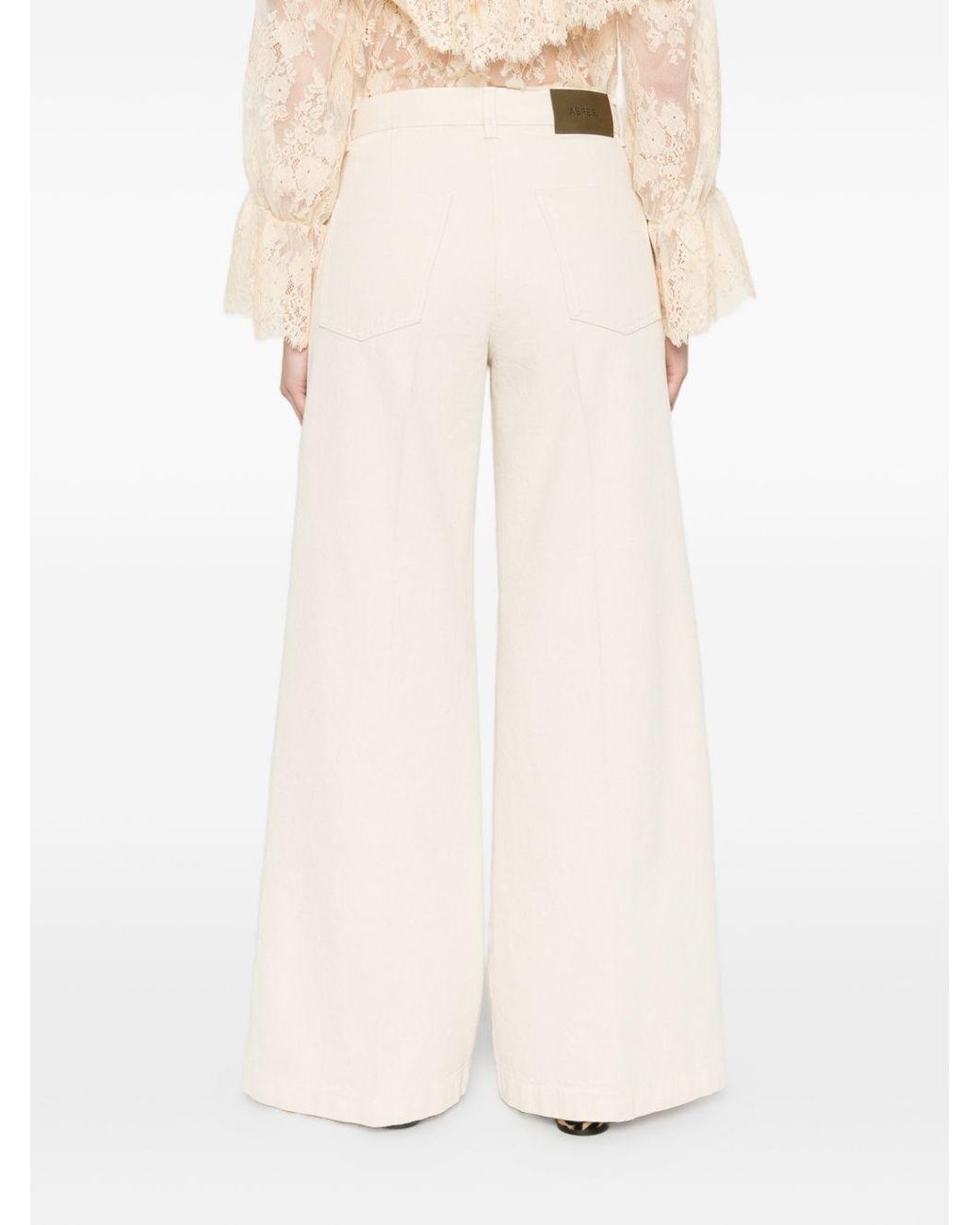 Aspesi White Ecru Cotton Trousers