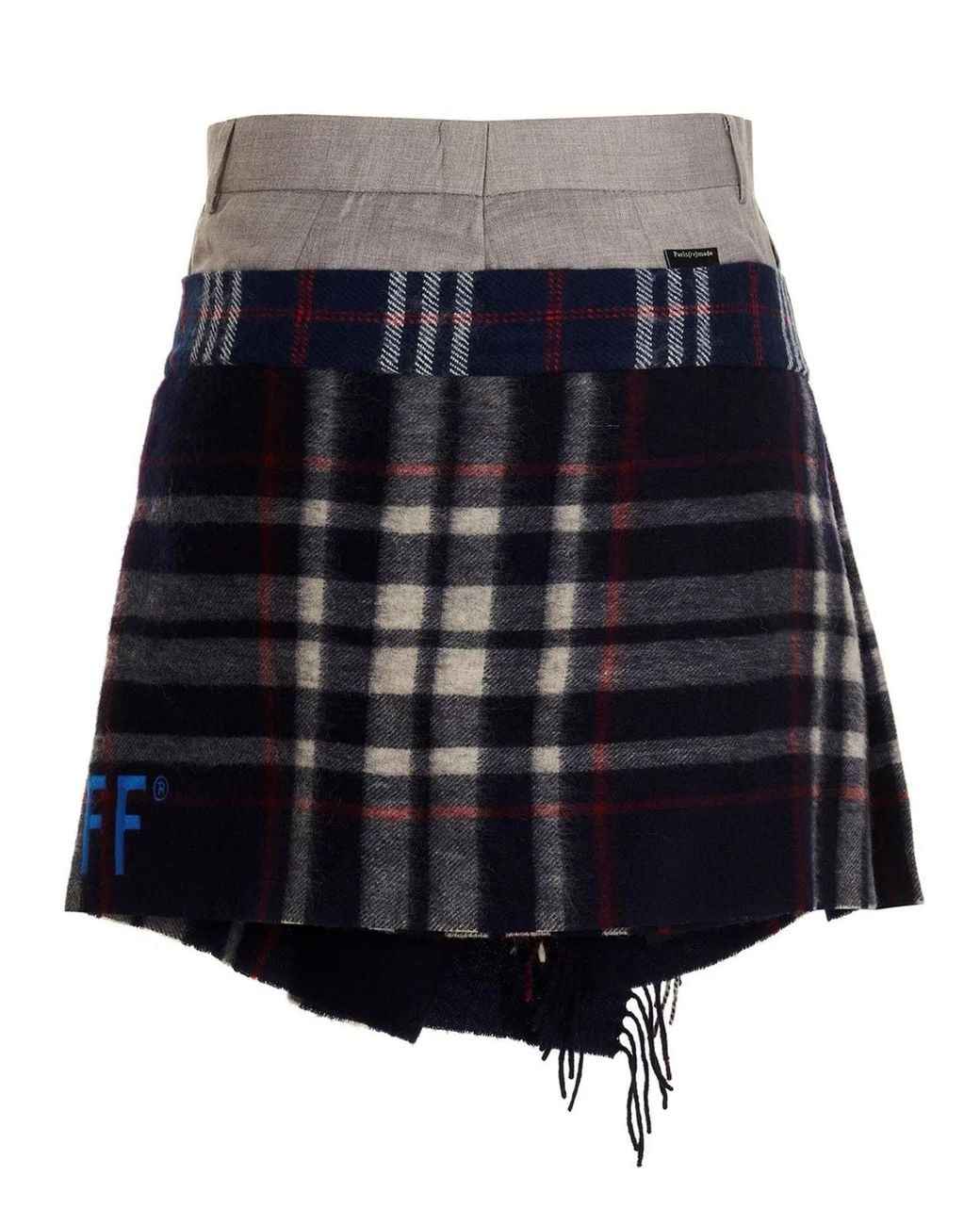 1/OFF Blue 'Check Scarf Reworked' Skirt