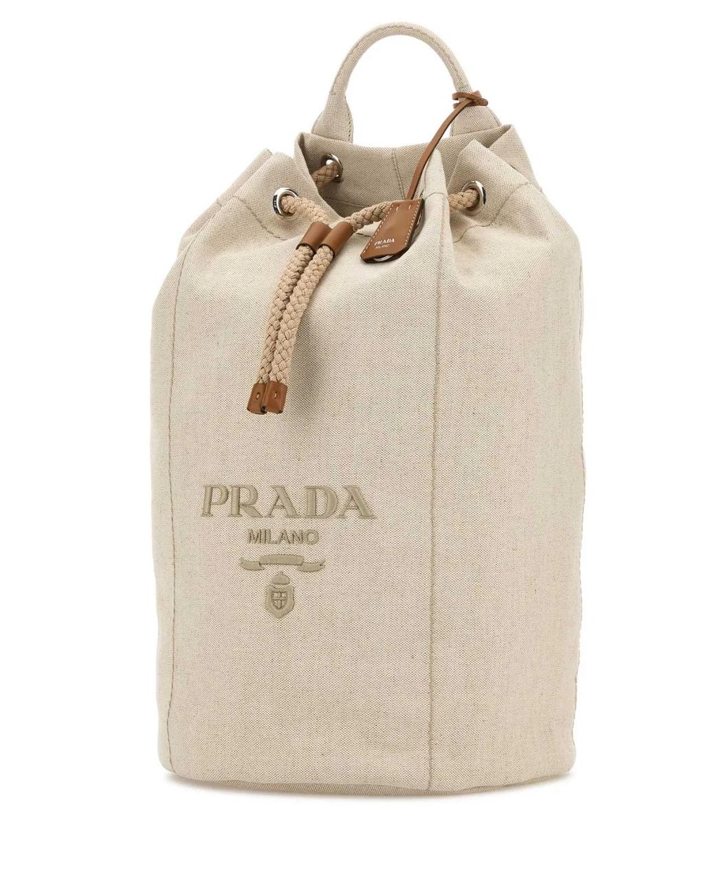 Prada Natural Sand Canvas Backpack for men
