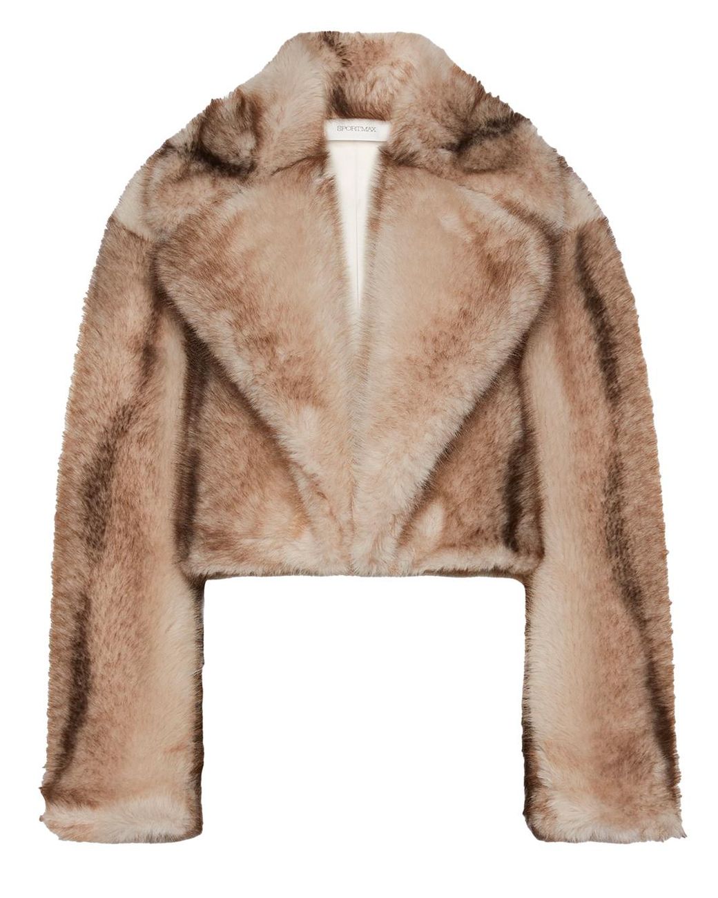 Max Mara Brown Short Furry Jersey Jacket