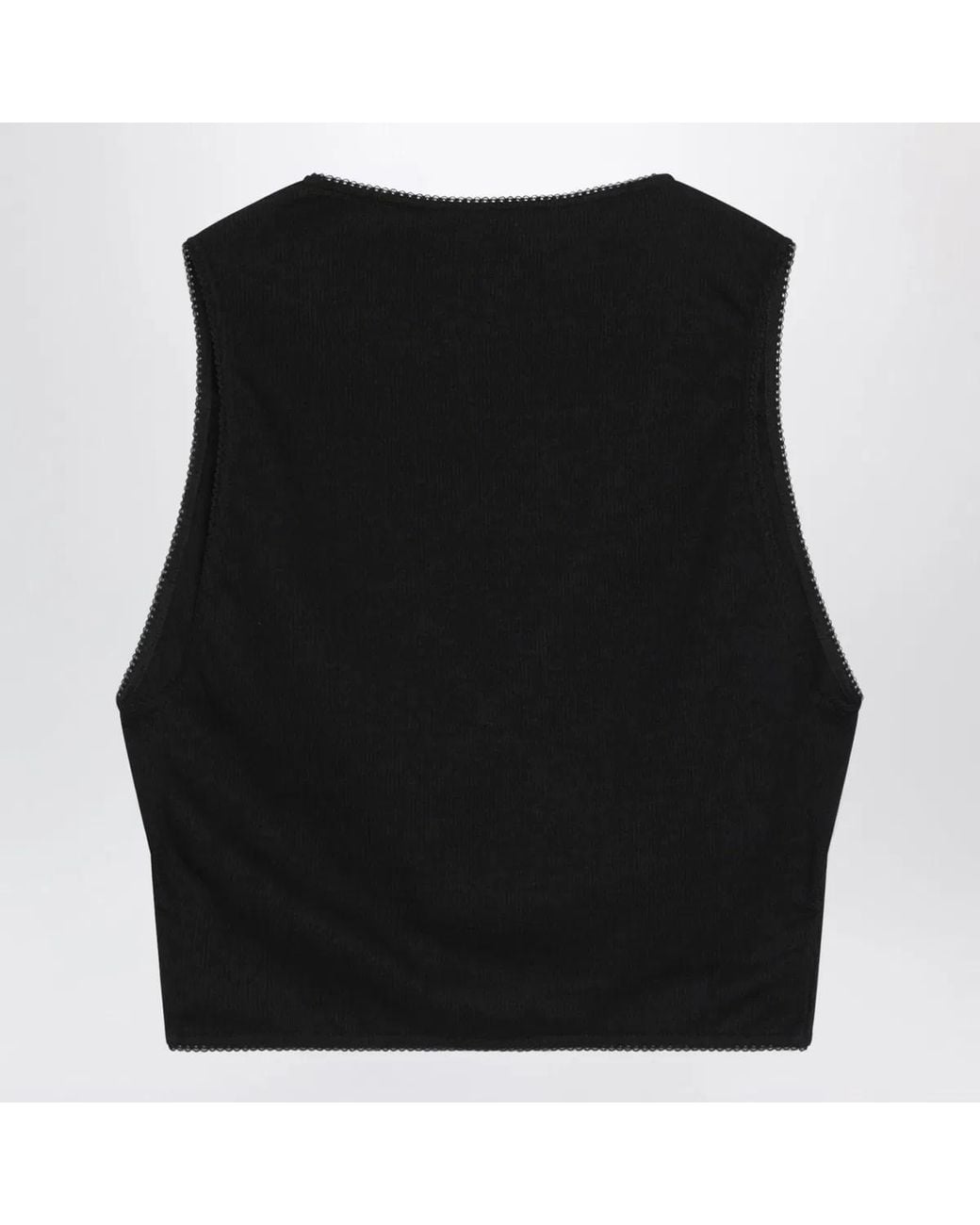 Alaïa Black Alaia Cottonblend Wrap Top