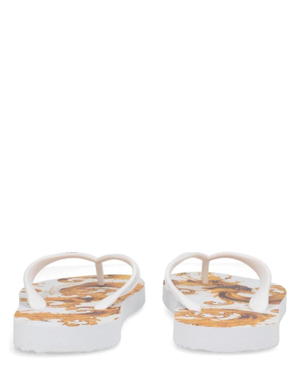 Versace Jeans Couture White Thong Sandal With Logo
