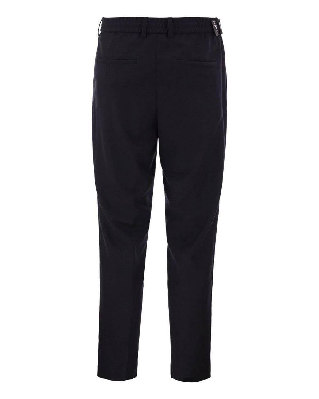 Boss Blue Virgin Wool-Blend Tapered Fit Trousers With Drawstring for men