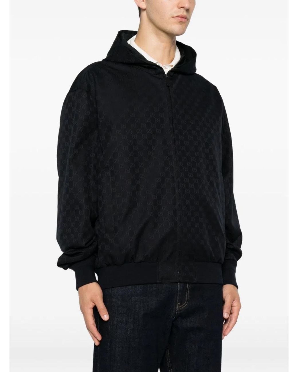 Gucci Blue Gg Cotton Blouson Jacket for men