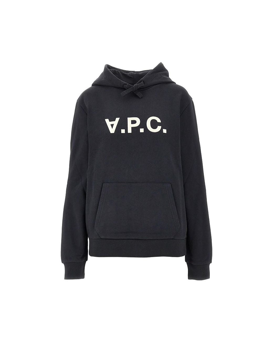 A.P.C. Blue Flocked Logo Hoodie