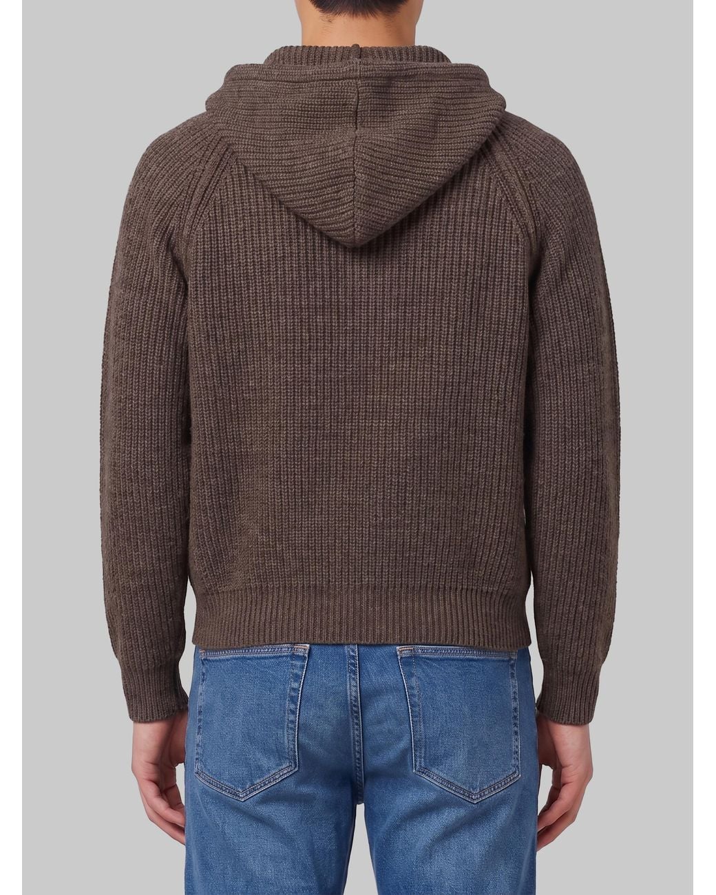 DUNST Brown Hooded Knit Cardigan for men