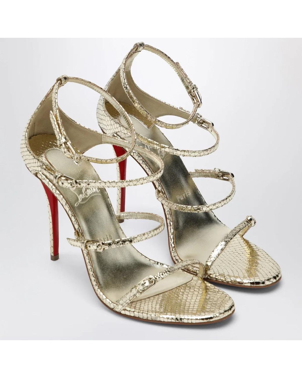 Christian Louboutin White Leather High Sandals