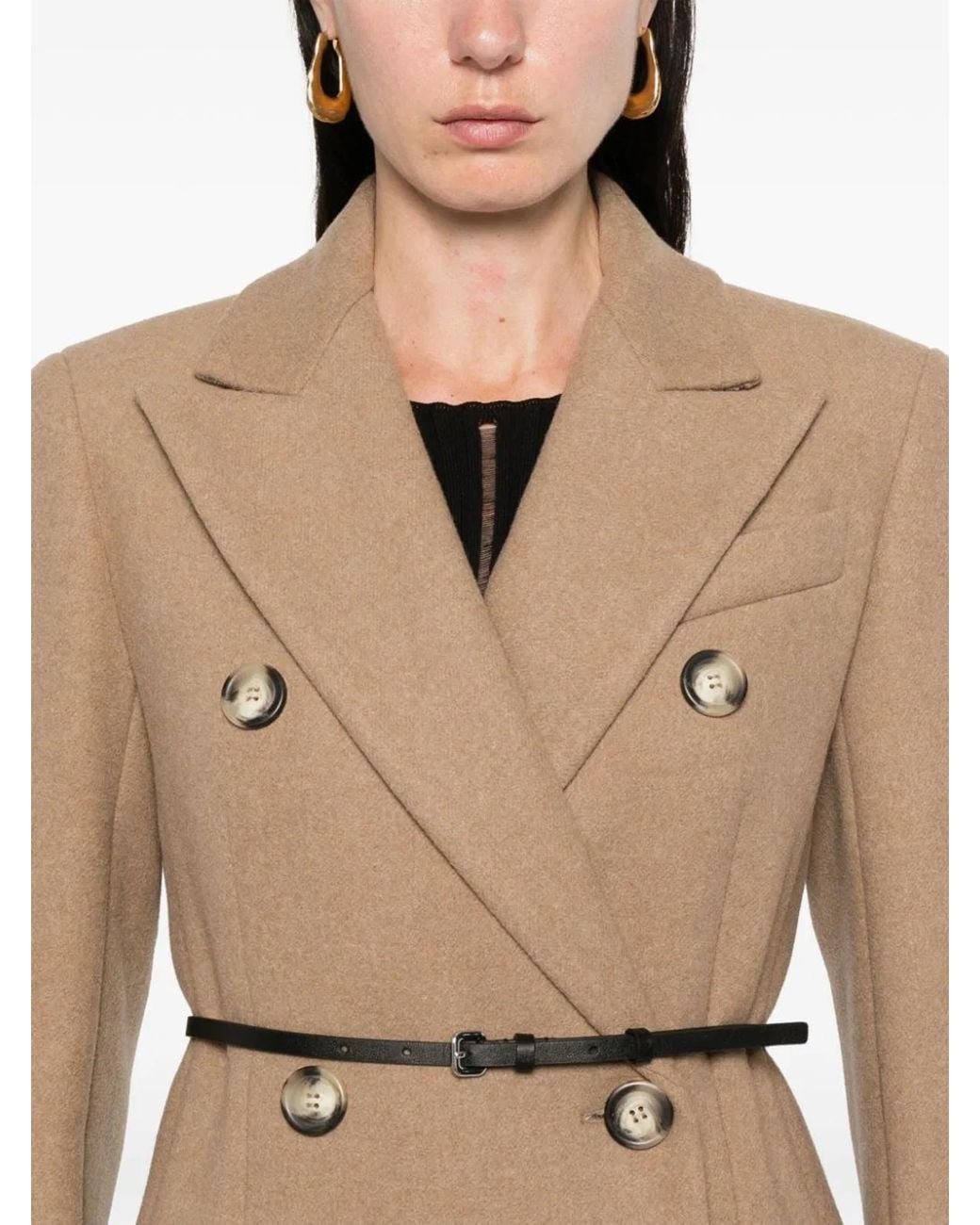 Max Mara Natural Wool Double-Breasted Coat