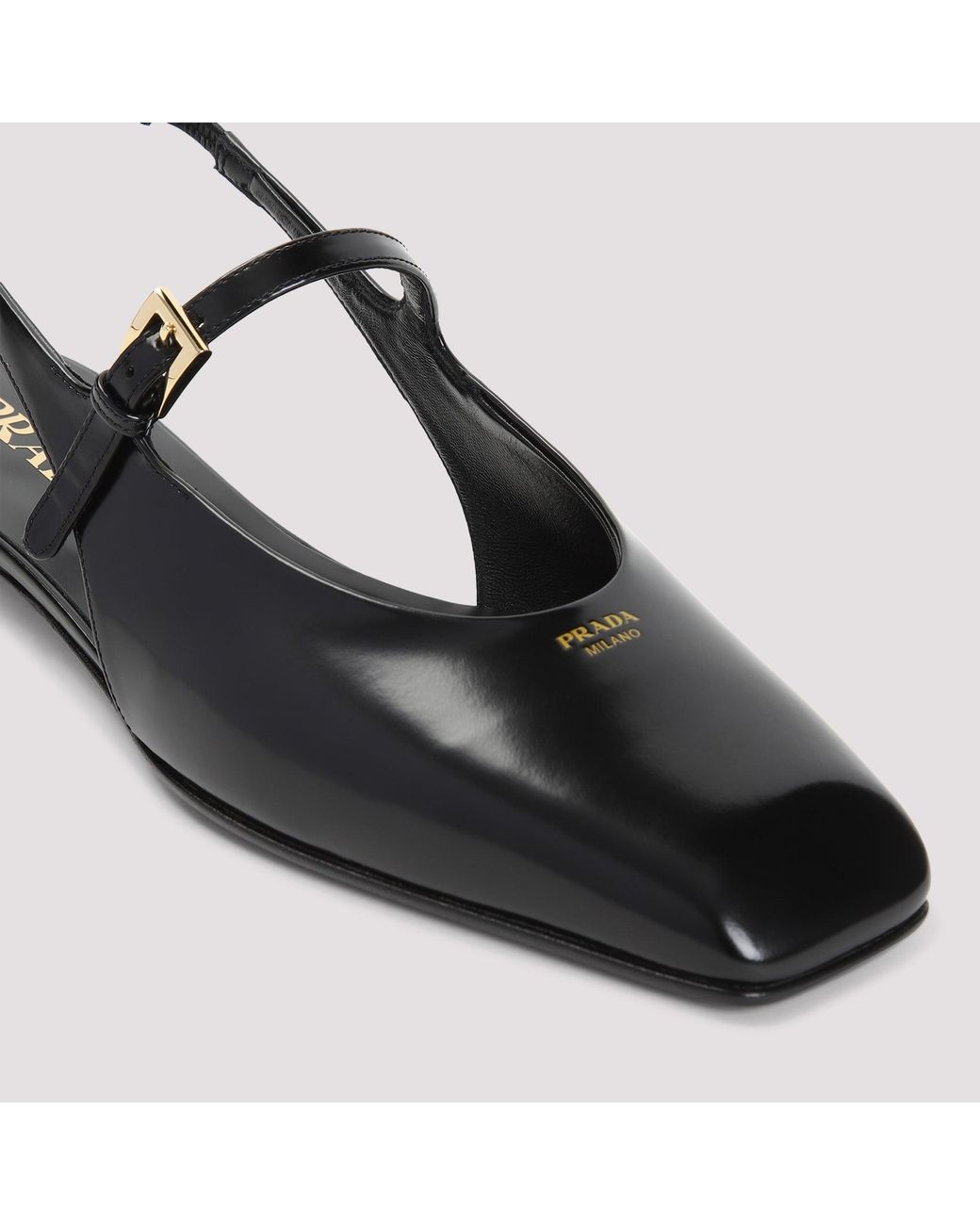 Prada Blue Leather Slingback Ballerinas
