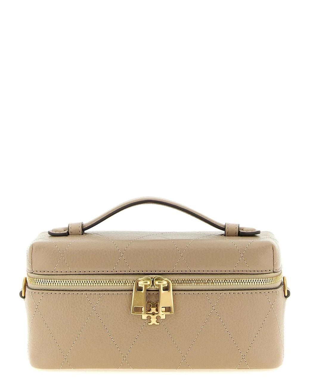 Tory Burch Brown 'Charlie' Vanity Case Crossbody Bag