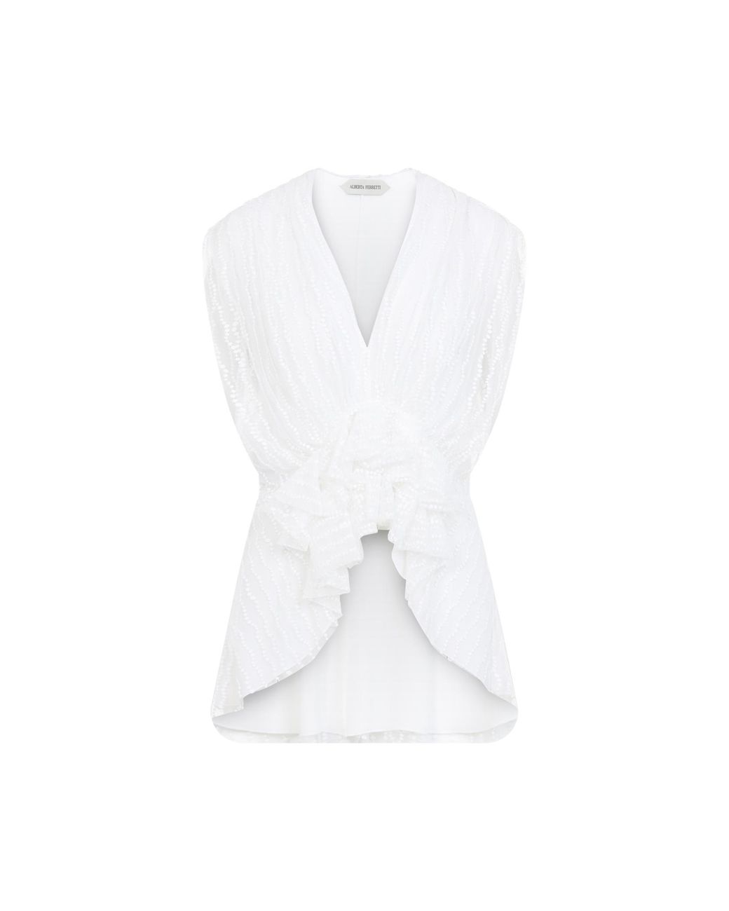 Alberta Ferretti White Tulle Top