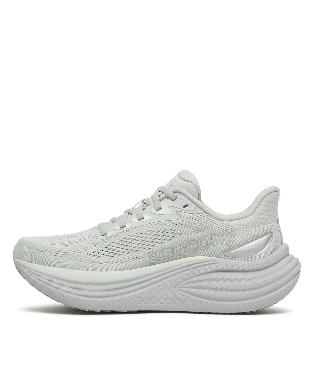 Saucony White Streamlined Sneakers With Cushioned Sole