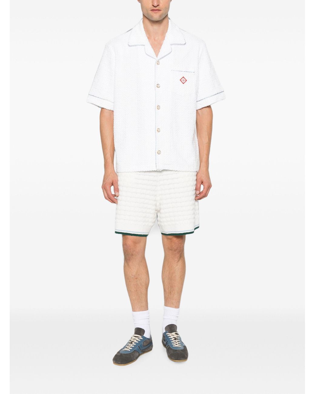 Casablanca White Bouclé Tennis Shorts for men