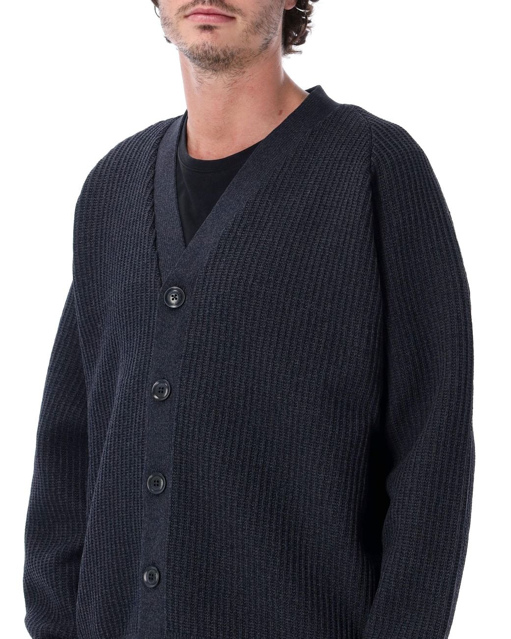 Nanamica Blue 5G Knit Cardigan for men
