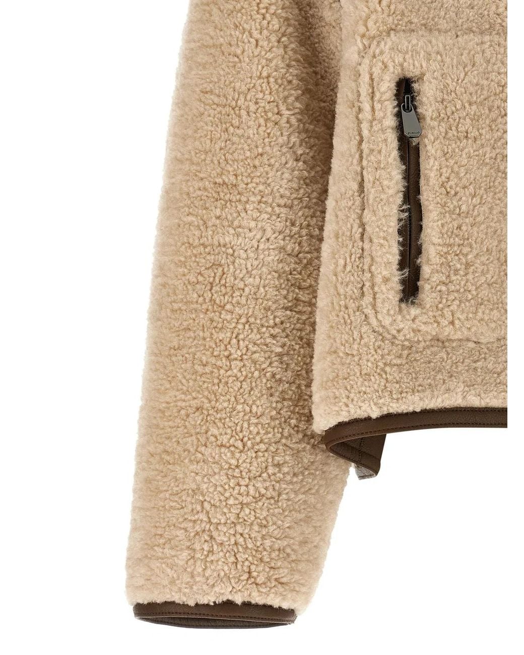 Pinko Natural Teddy Cropped Jacket