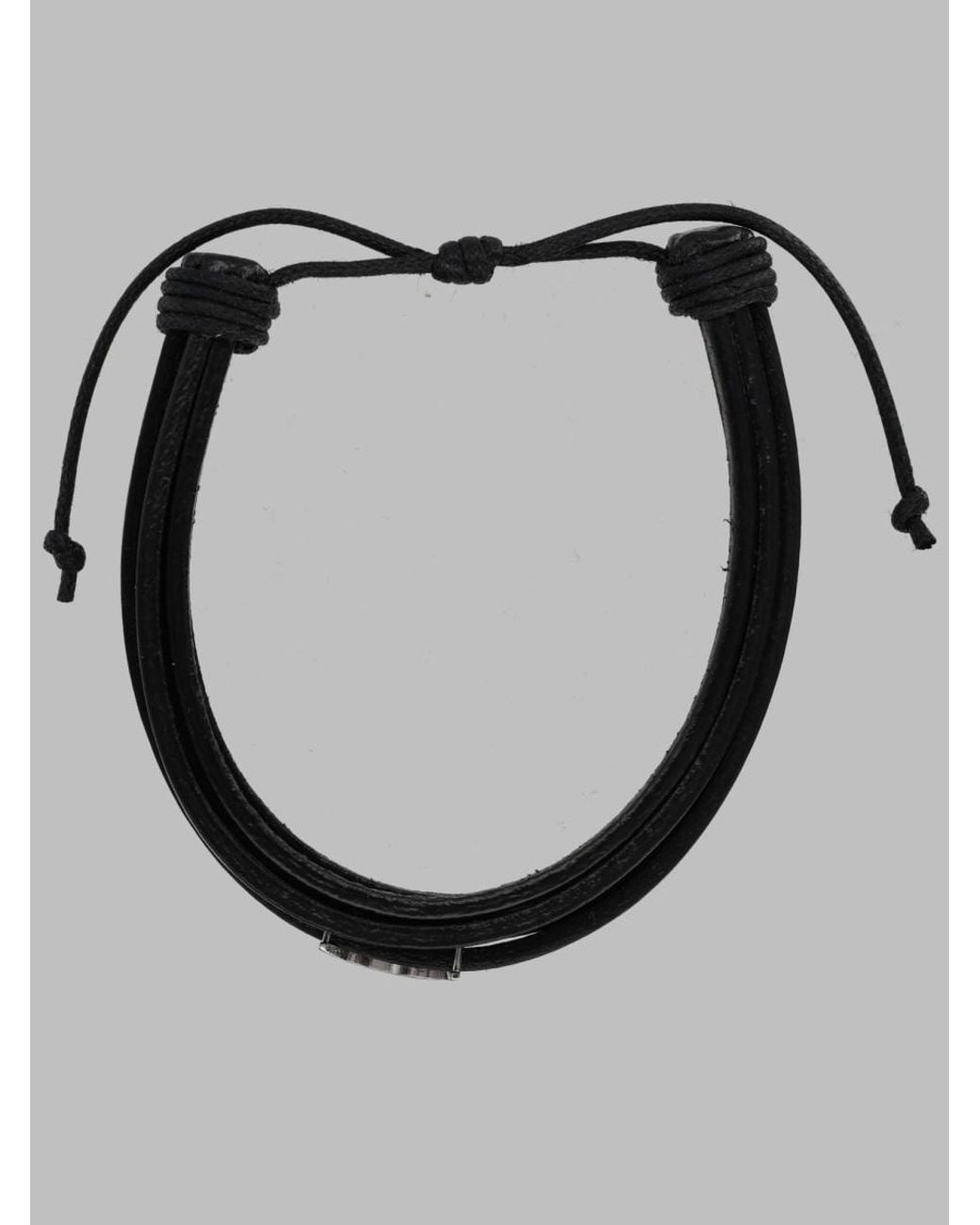 Saint Laurent Black Bracciale Cassandre for men