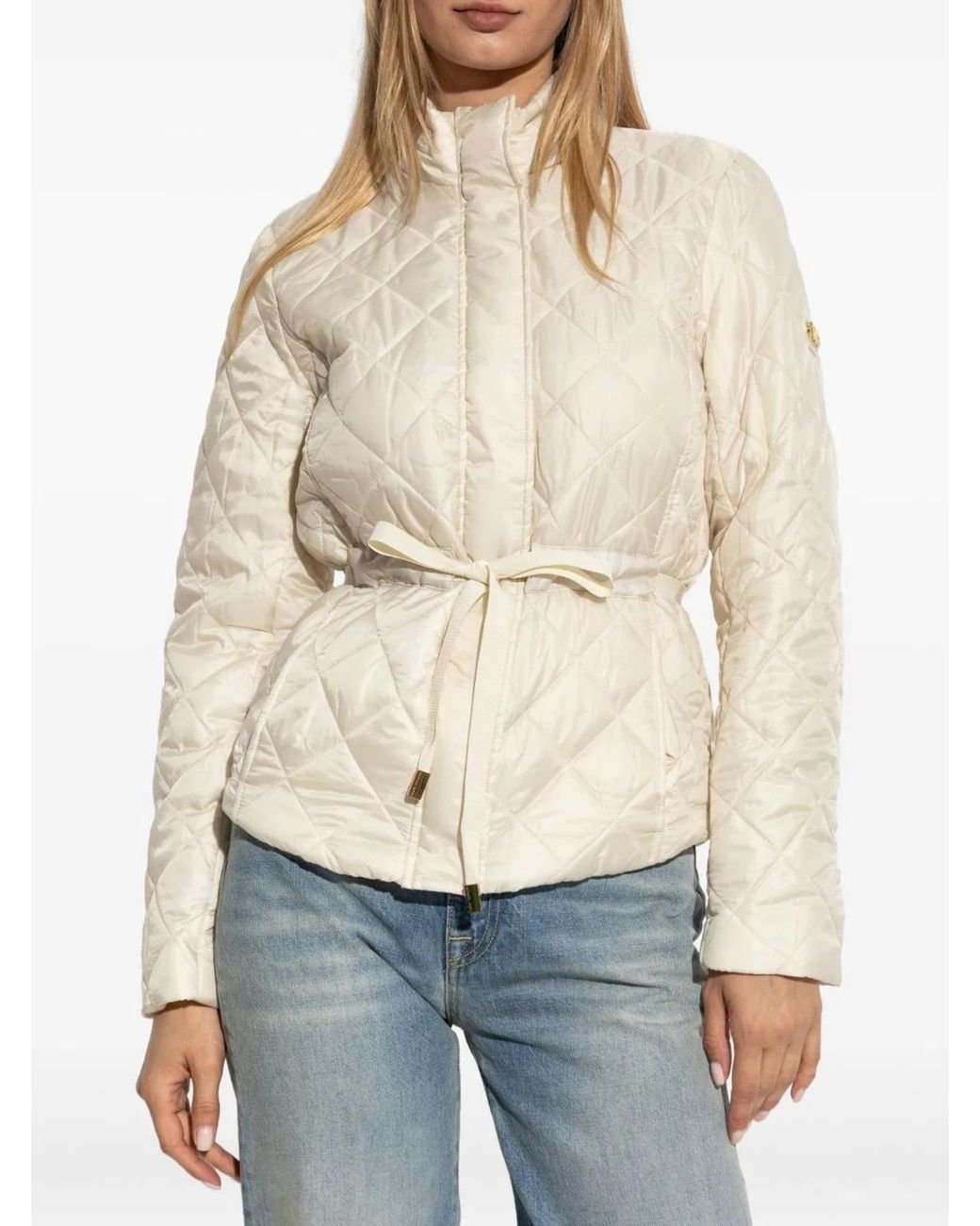 MICHAEL Michael Kors White Eco Belted Puffer Jacket