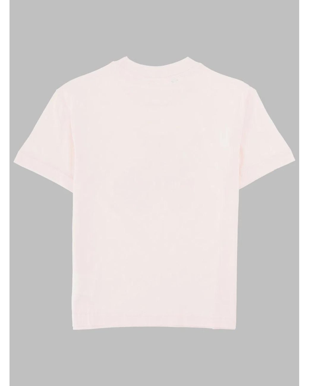 Palm Angels White Neck Logo Brushed Reg Tee S/S Girl