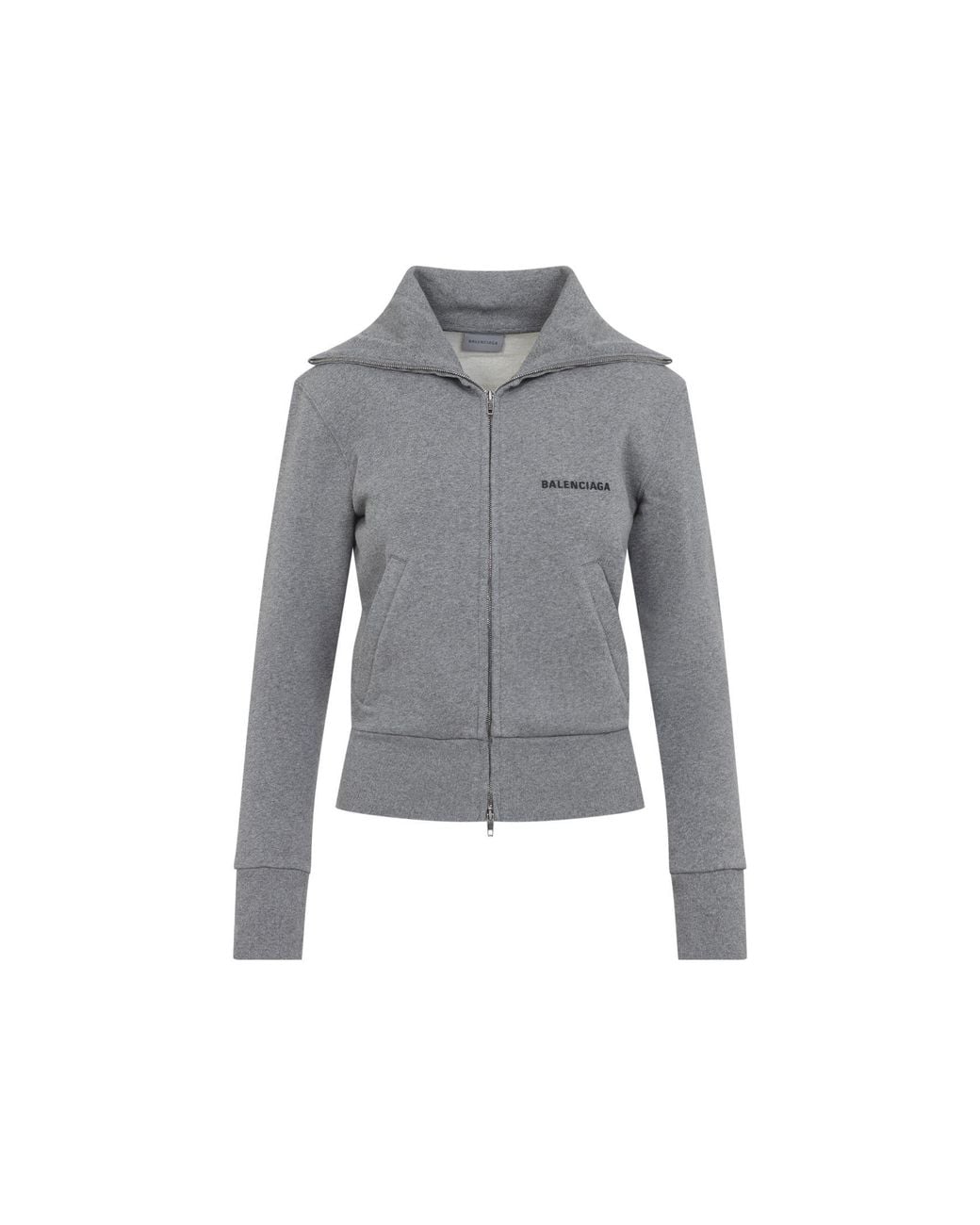 Balenciaga Gray Fitted Zip-Up Hoodie