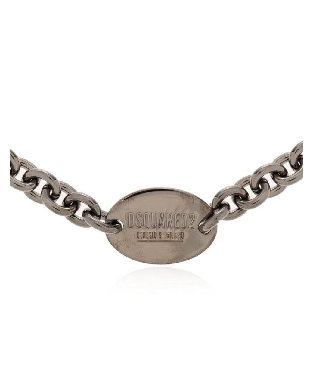 DSquared² Metallic Ceresio 9 Logo Tag Chain Necklace for men