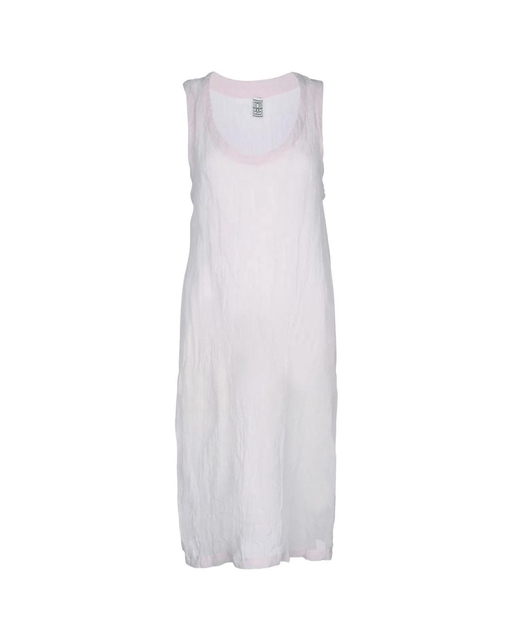 Totême White Crinkled Gauze Tank Dress