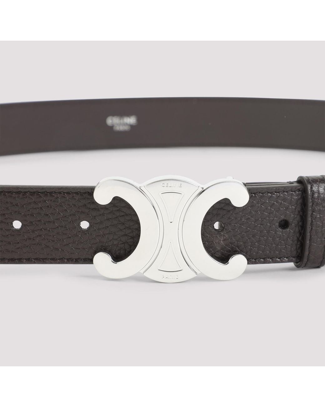 Céline Black Espresso Calf Leather Large 30 Mm Belt for men
