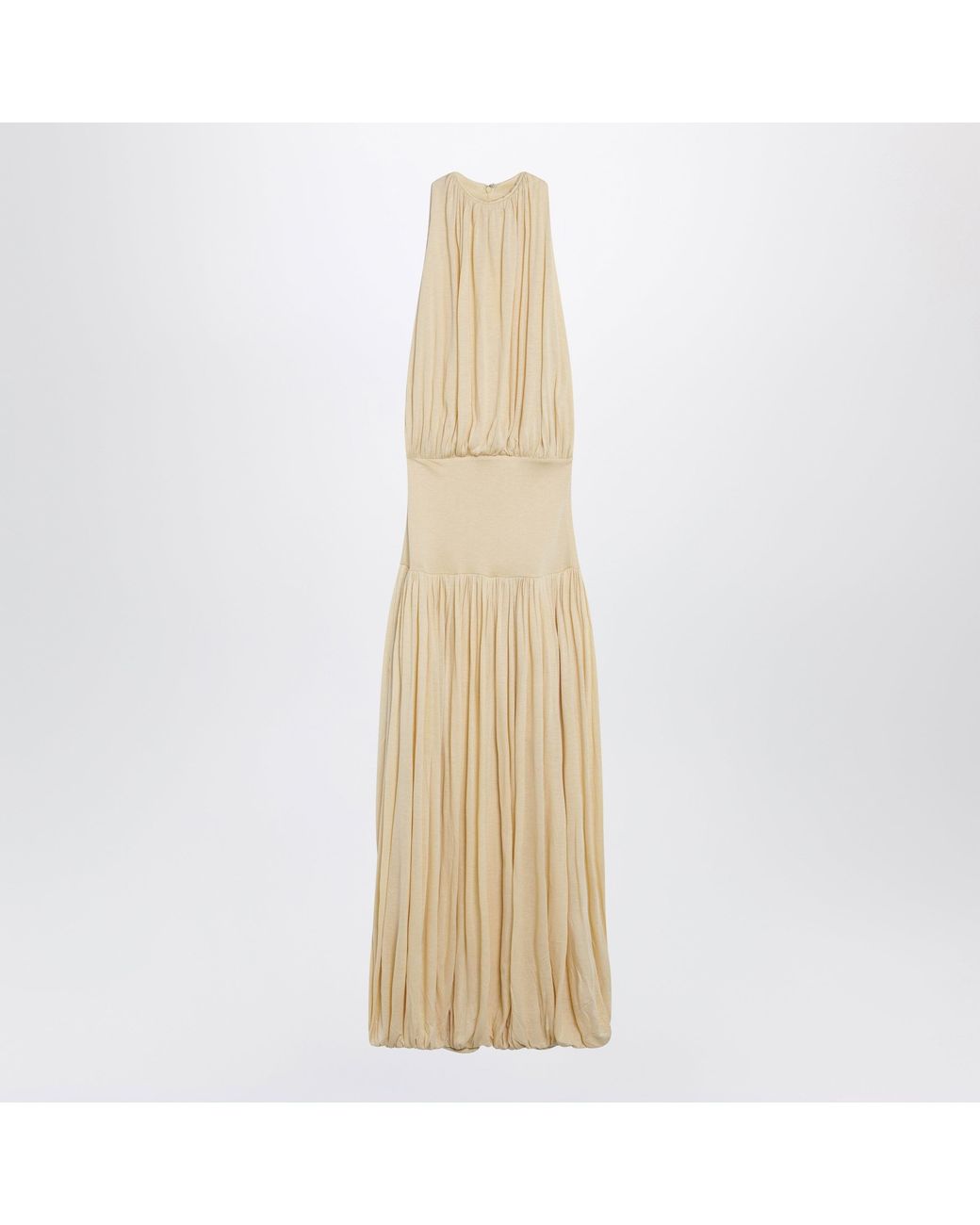 Totême Natural Sleeveless Ruched Midi Dress