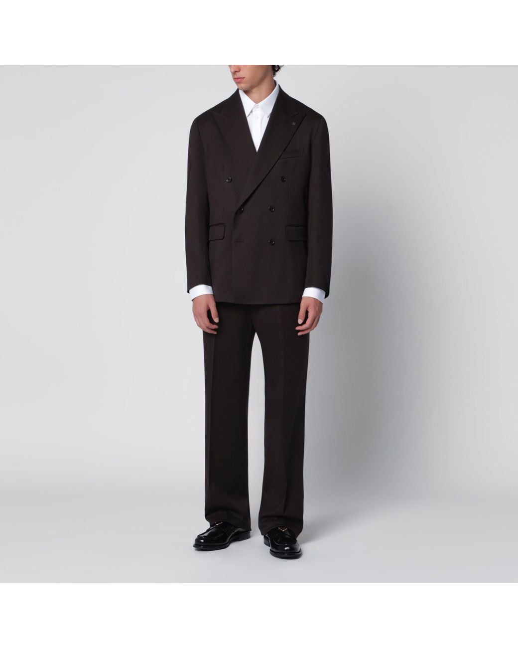 Tagliatore Black Double-Breasted Suit for men