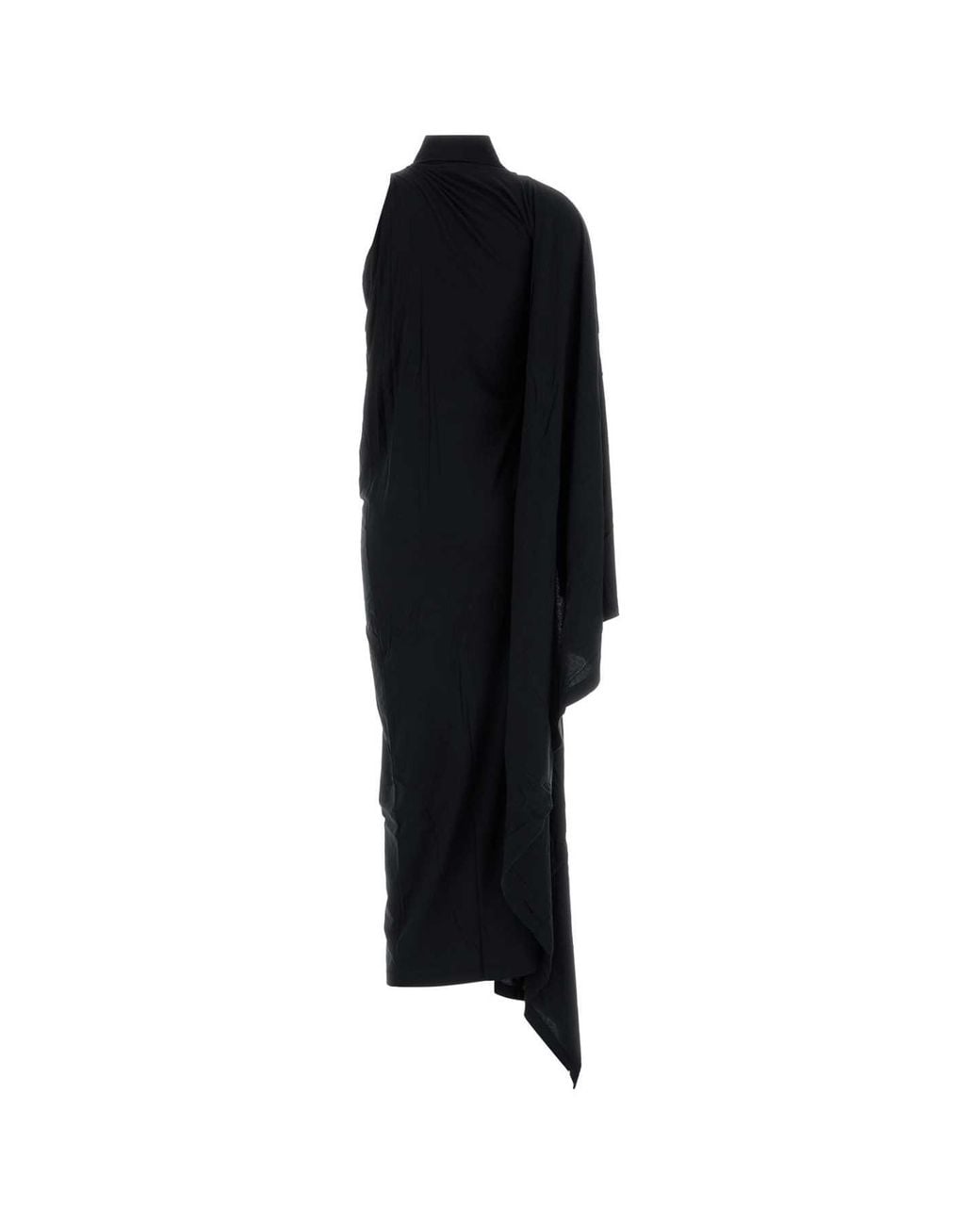 Balenciaga Black Abito The Door Lungo Drappeggiato