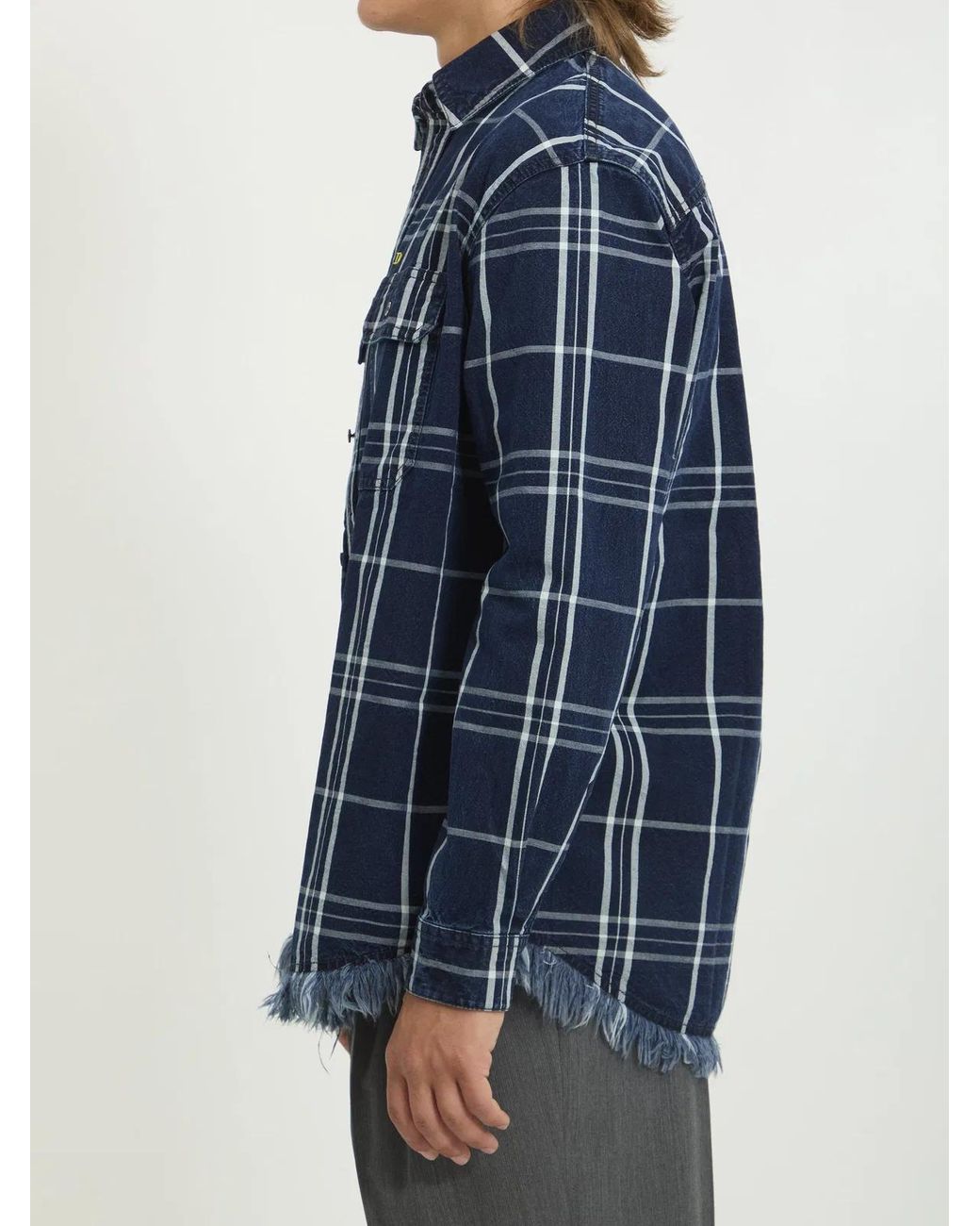 Dior Blue Checkered Shirt-Jacket for men