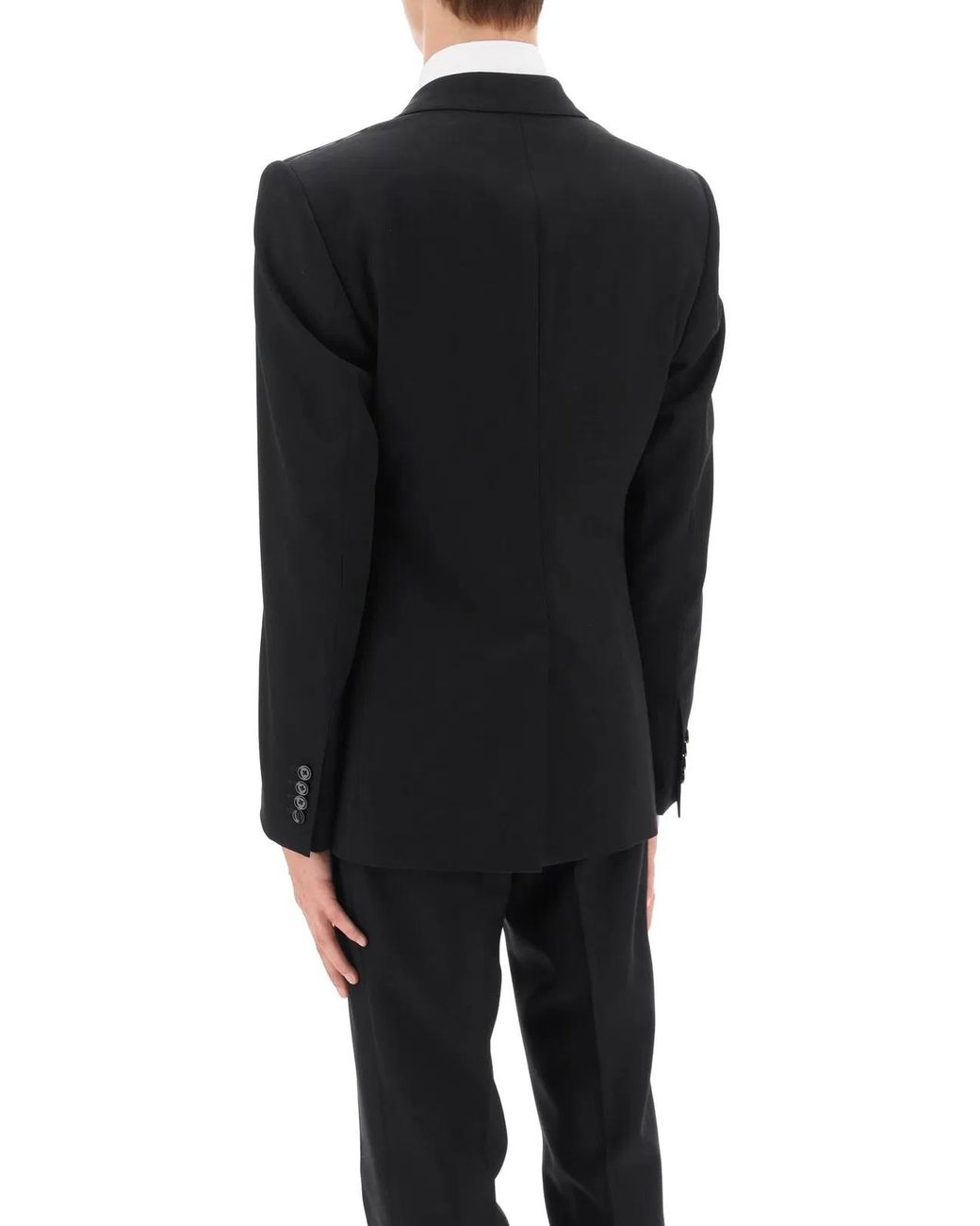 Dolce & Gabbana Black Dolce & Gabbana Single-Breasted Virgin Wool Jacket for men