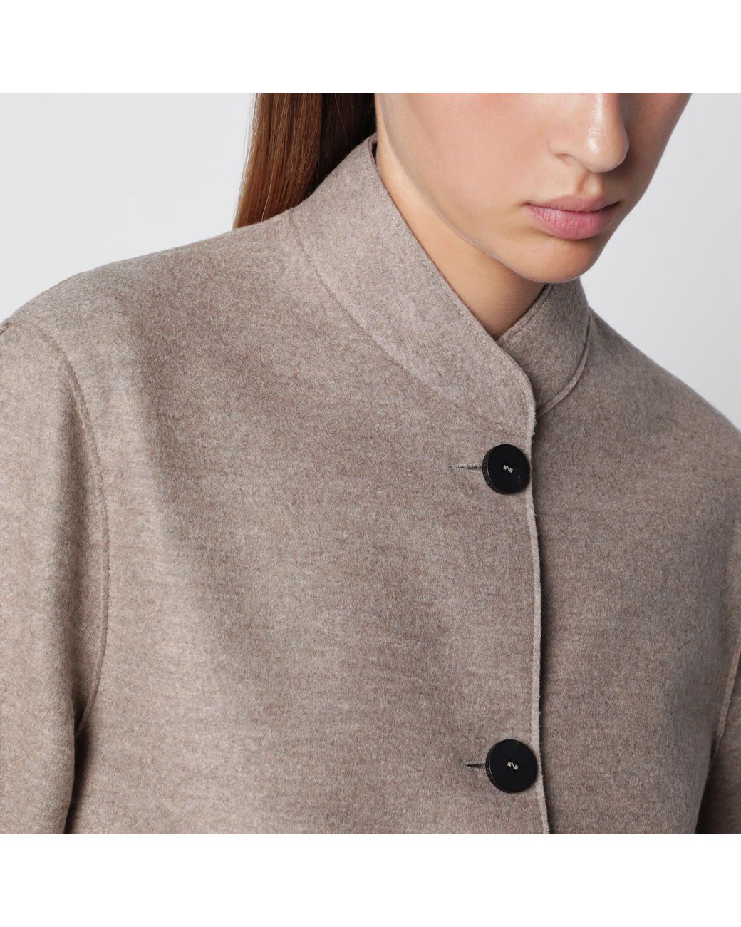 Harris Wharf London Brown Mélange Wool Jacket
