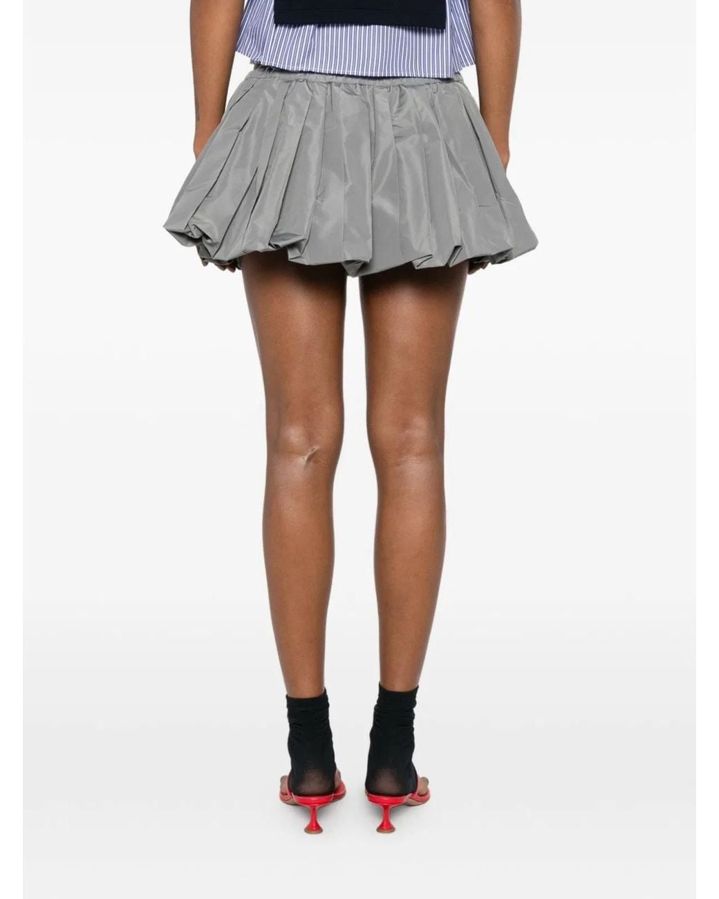 Miu Miu Gray Sleeveless Cotton Poplin Shirt