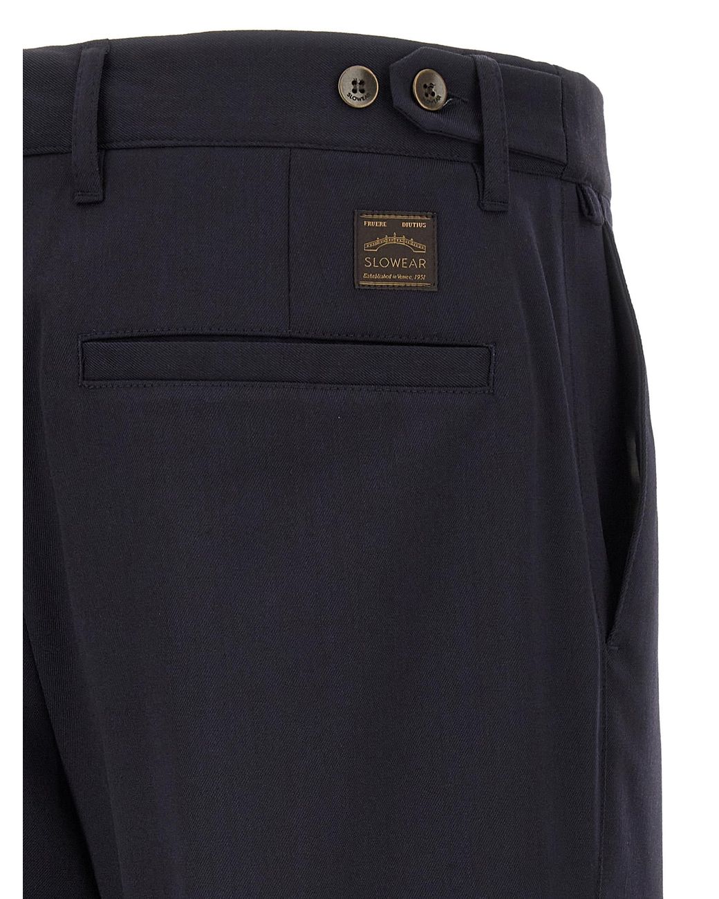 Incotex Blue Formal Pants With Pleats for men