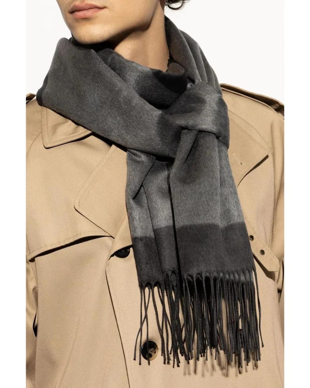 Saint Laurent Black Cassandre Scarf