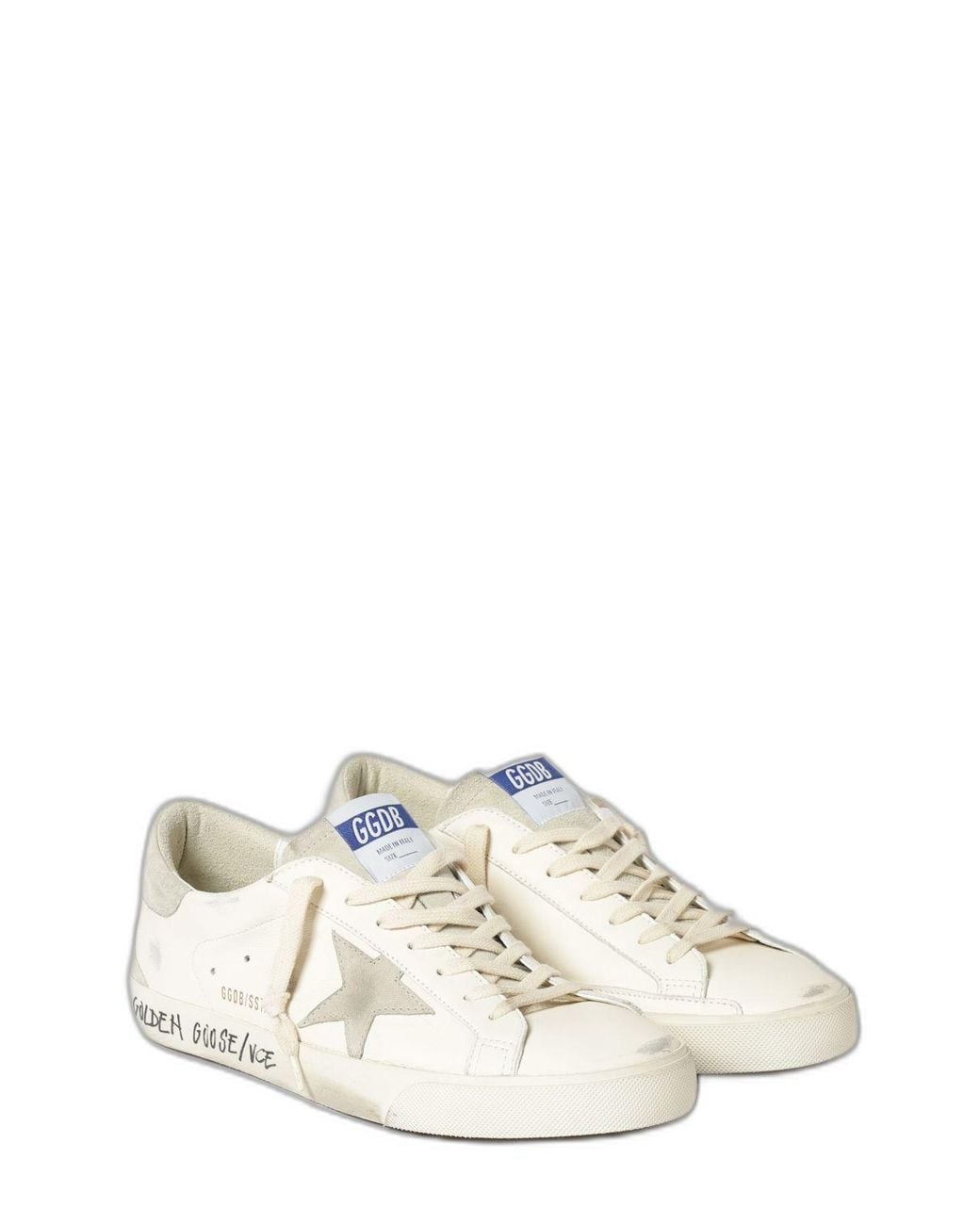 Golden Goose Deluxe Brand White Super-Star Leather Sneakers for men