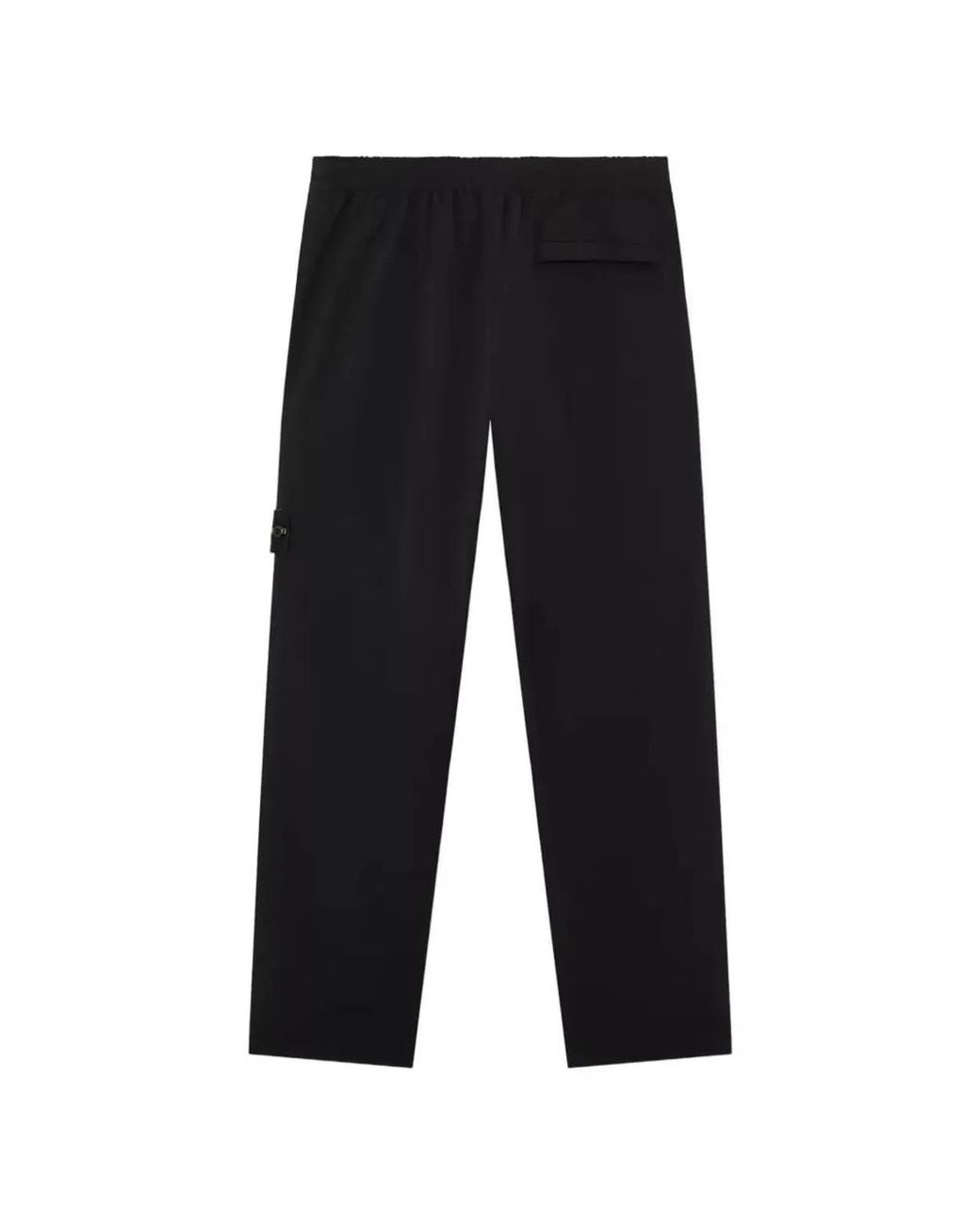 Stone Island Black Pants With Compass Logo Patch for men
