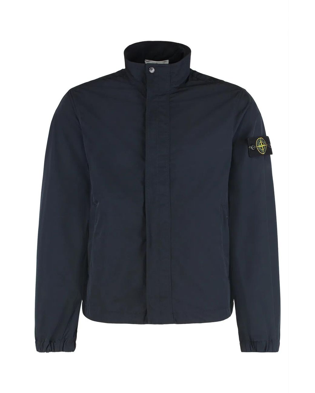 Stone Island Blue Windbreaker With Logo for men