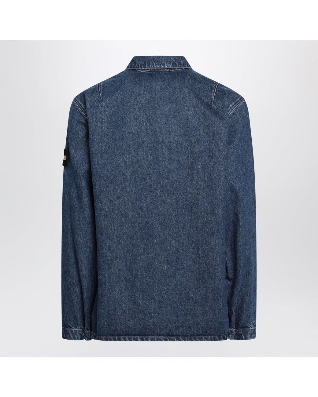 Stone Island Blue Light Bull Denim-Tc Overshirt for men