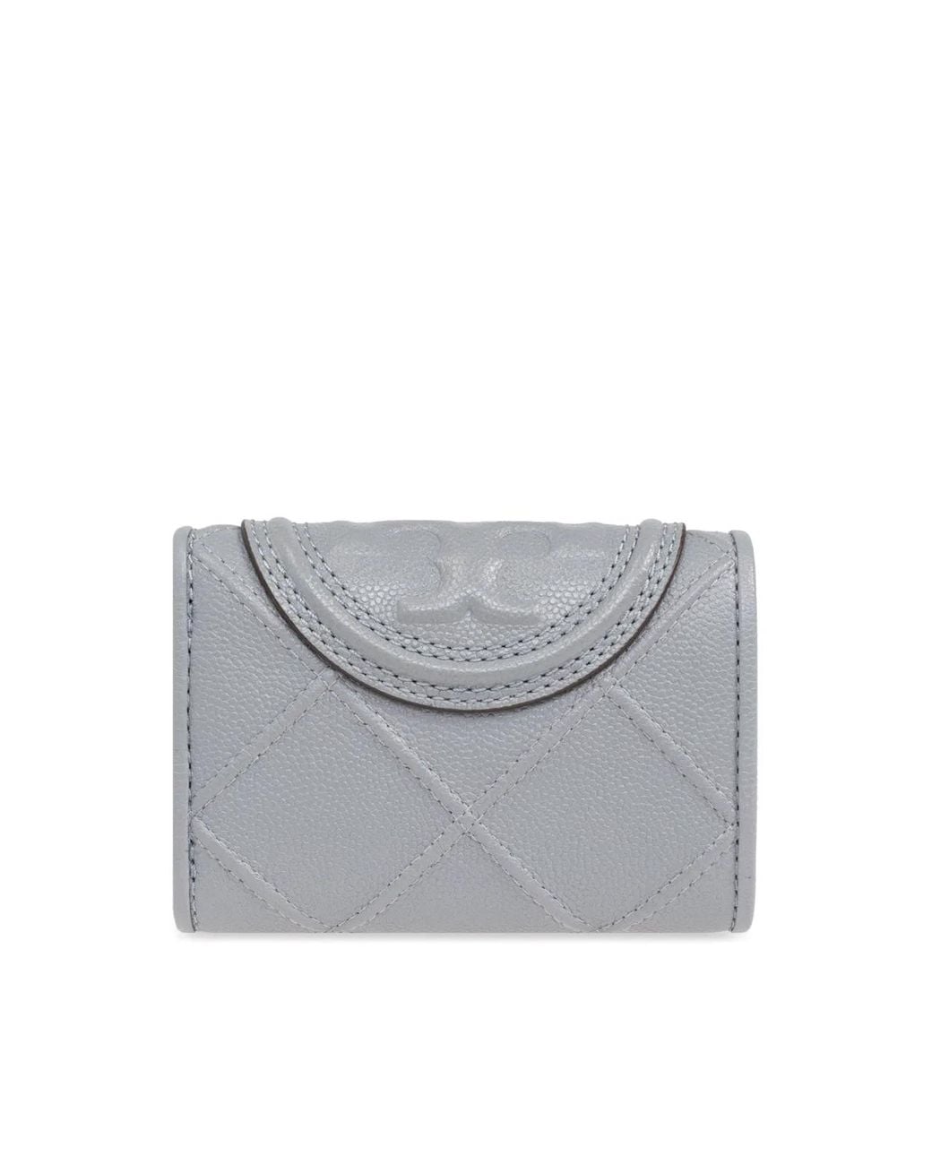 Tory Burch Gray Fleming Soft Logo Wallet