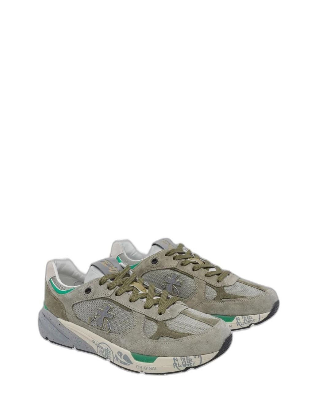 Premiata Gray Mase Suede And Mesh Sneakers for men