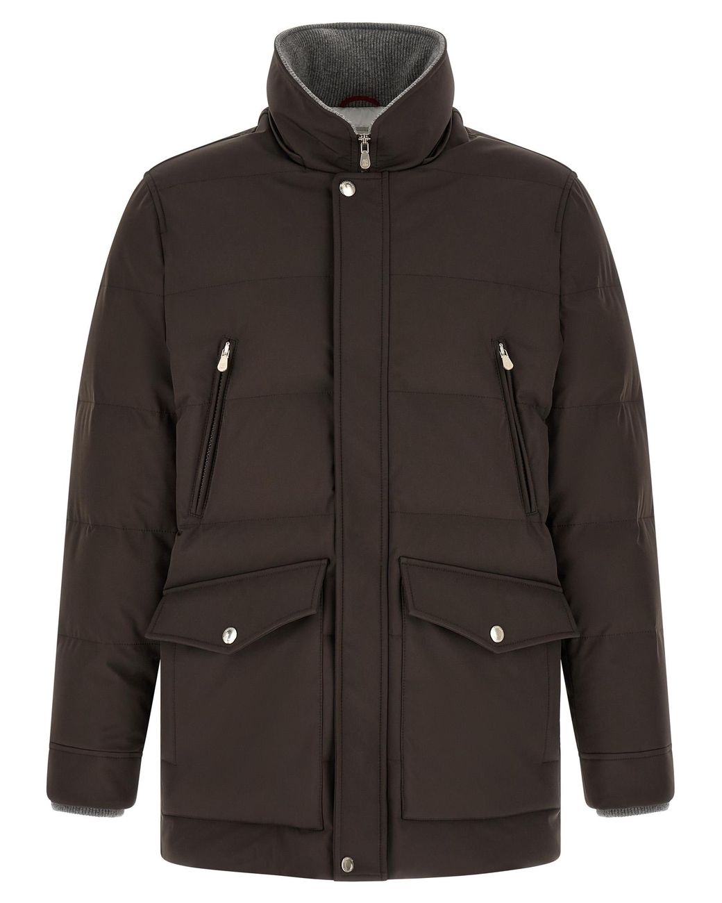 Brunello Cucinelli Black Polyamide Parka Clothing for men