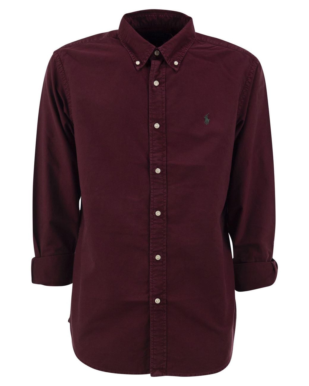 Polo Ralph Lauren Purple Cotton Shirt With Embroidered Logo for men