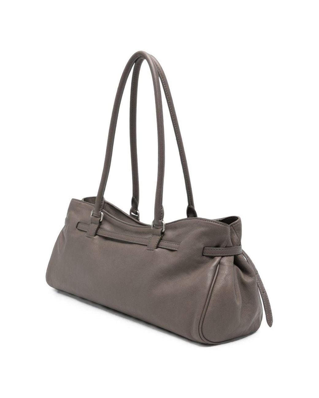 MARGE SHERWOOD Gray Grandma Soft Leather Tote Bag