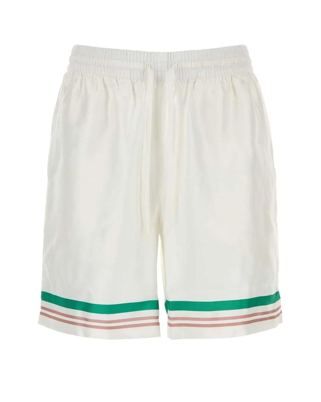 Casablanca White Satin Bermuda Shorts for men