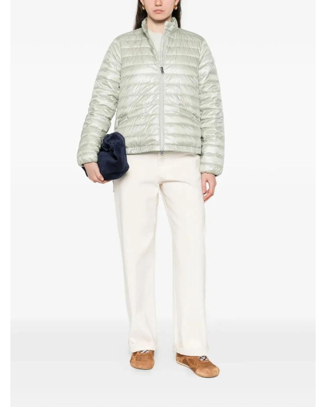 Moncler White Azalee Short Down Jacket