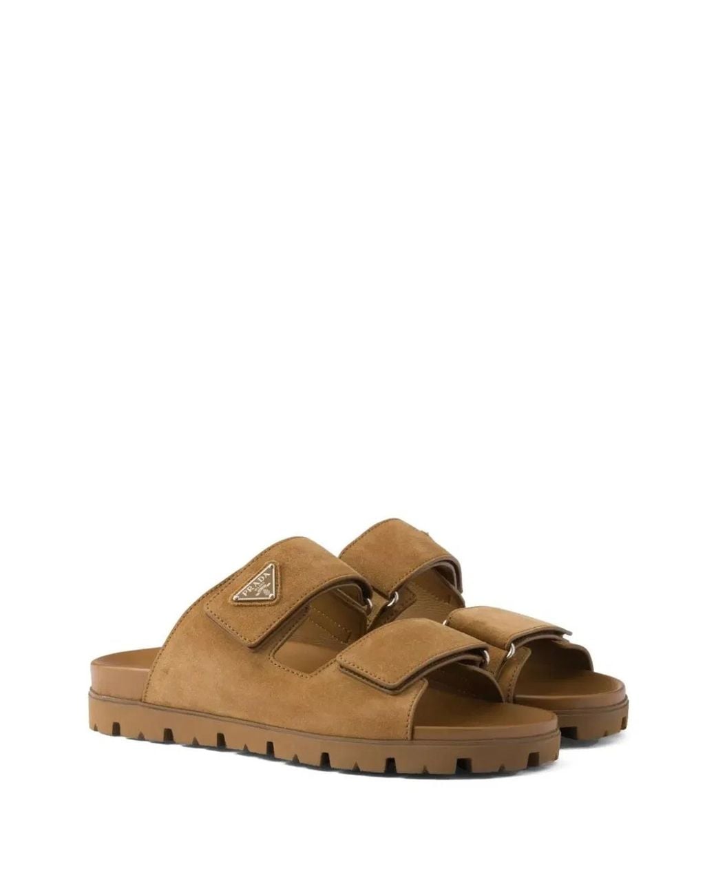 Prada Brown Suede Band Sandals for men