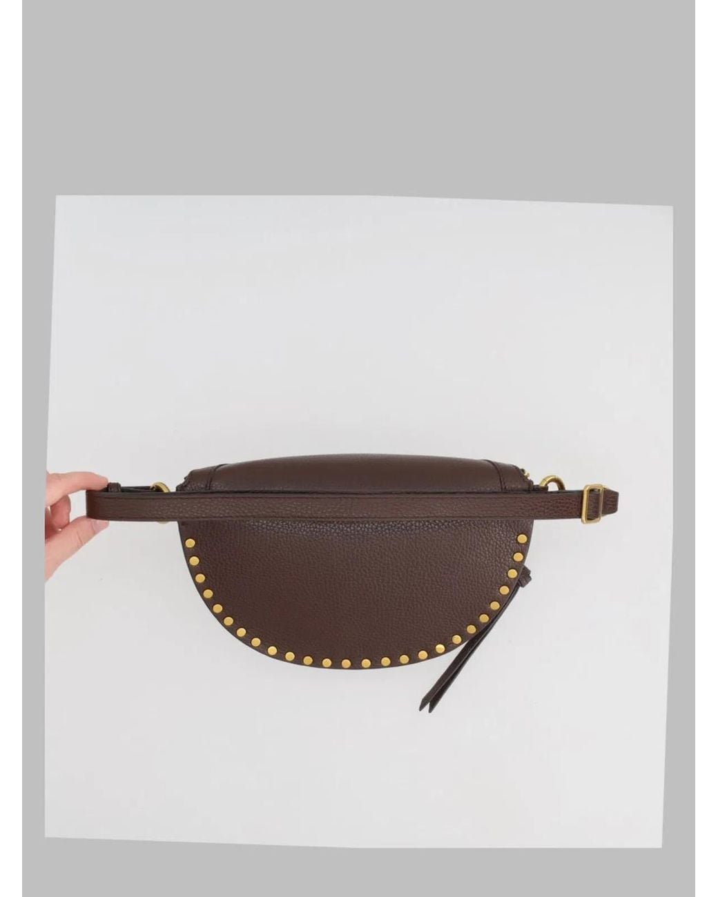 Isabel Marant Brown Studded Leather Belt Bag