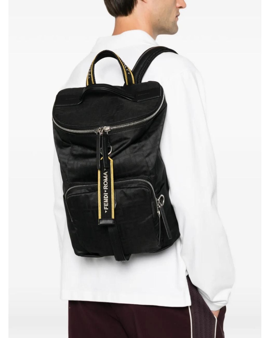 Fendi Black Tourist Backpack for men